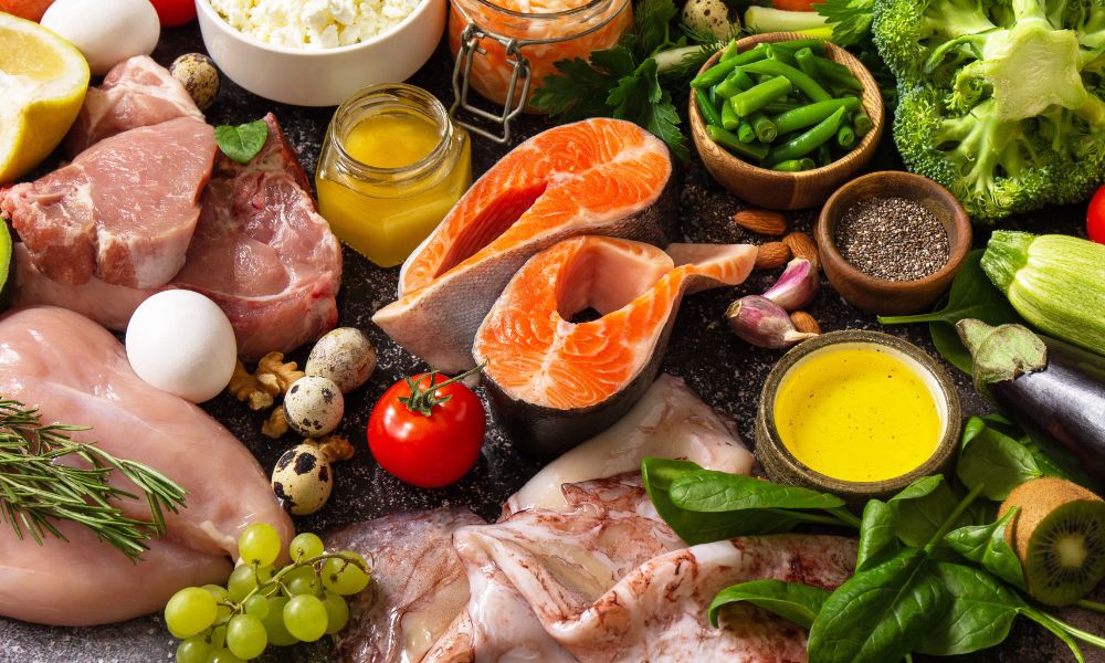 lots of high protein foods and vegetables 
