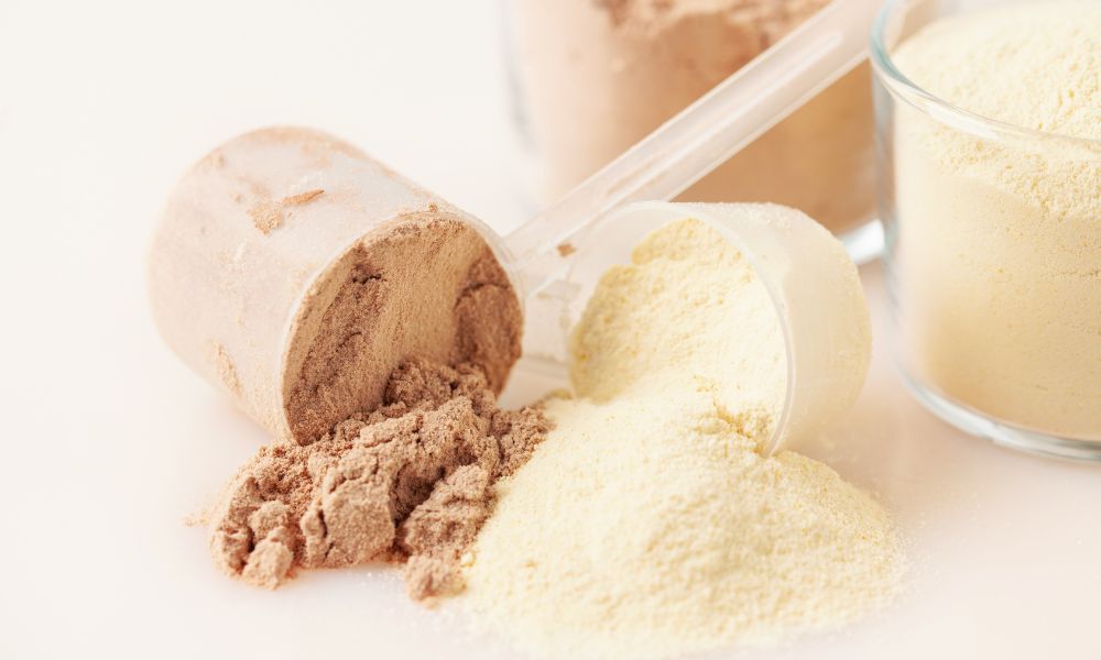 two scoops of protein powder